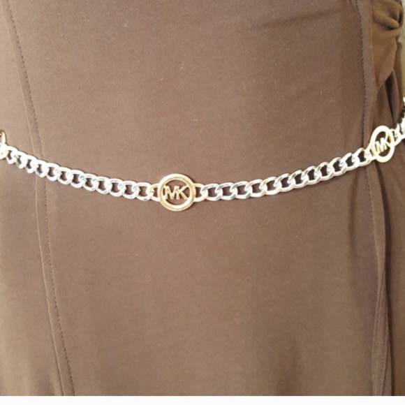NWOT 💛 Michael Kors Two-Tone Chain Belt 45” long - can be worn any length - Picture 1 of 6